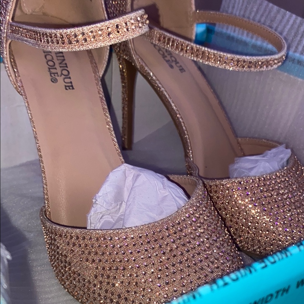Sparkling Rose Gold Heels